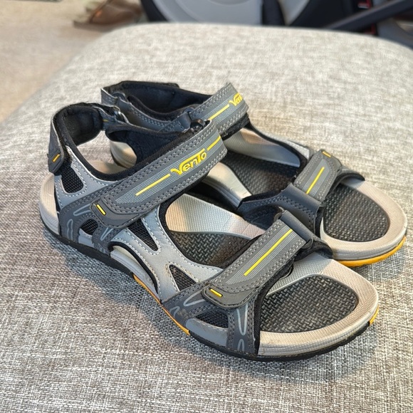 Vento Black and Yellow Sandals - Picture 1 of 7